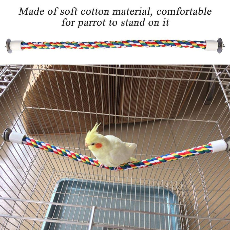 [Australia] - Yutiny Birds Perches Colorful Cotton Rope Parrot Standing Rack Bird Bungee Perch Parrot Swing Chewing Toy 