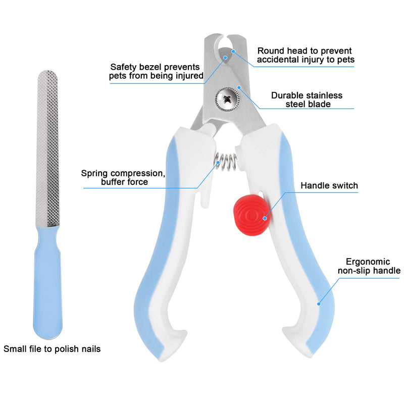 [Australia] - yzhtbrush Dog Nail Clippers, Trimmer with Safety Guard to Avoid Over Cutting, Professional Dog Nail Grinder for Pet Blue 