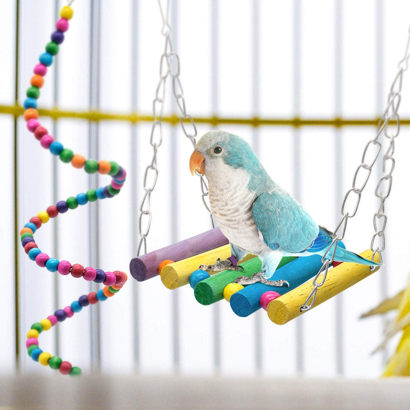 [Australia] - WBYJ 8 Pack Birds Parrot Toys, Parrots Swing Hanging Chewing with Bells Toys Climbing Ladders Hand Made Bird Cage Toys for Love Birds Finches Small Parrots Parakeets Cockatiels Conures Macaws 