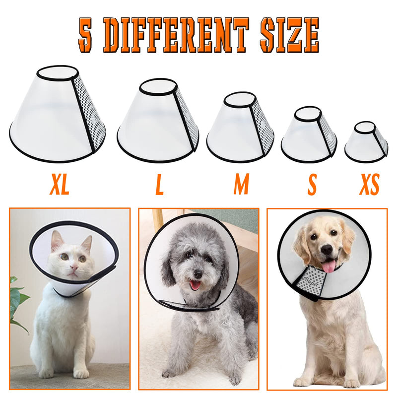 Care4U Dog Cone Collar Soft, Cat Cone Collar for After Surgery Anti-Bite Lick,Elizabethan Collar for Large Dogs Medium Dogs Small Dogs,Translucent Reusable Soft Dog Cone 10.2-13" - PawsPlanet Australia