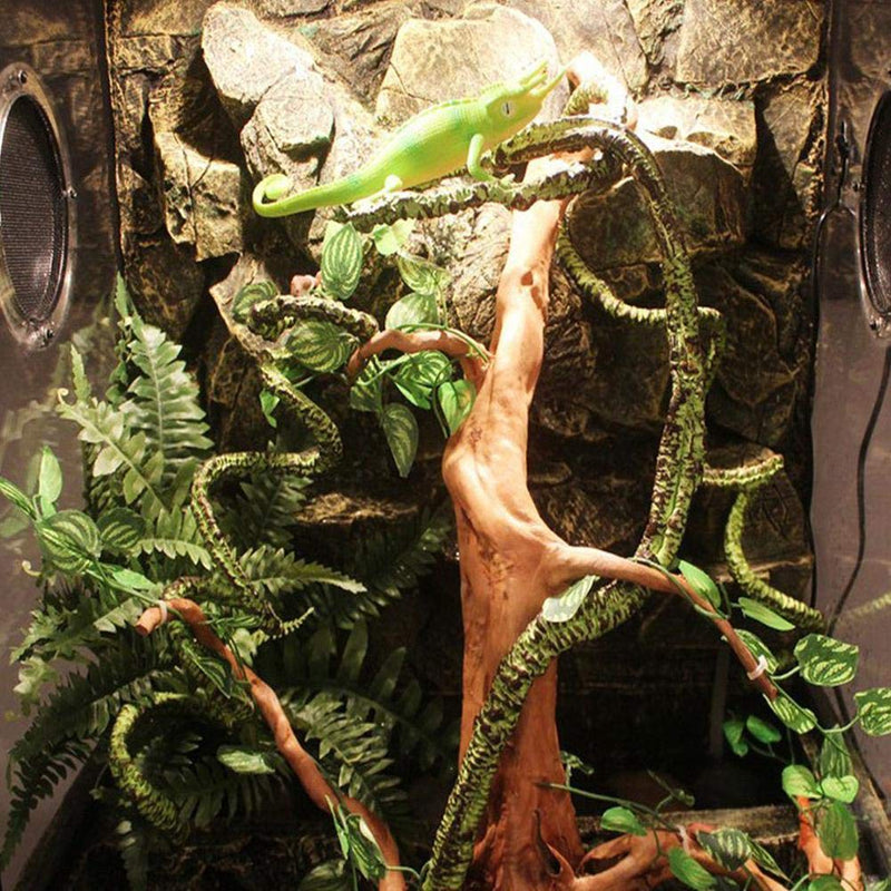[Australia] - PIVBY Flexible Bend-A-Branch Jungle Vines Pet Habitat Decor Reptile Plants Terrarium for Lizard,Frogs, Snakes and More Reptiles Climbing (Fat:0.7943.31 Inch) 
