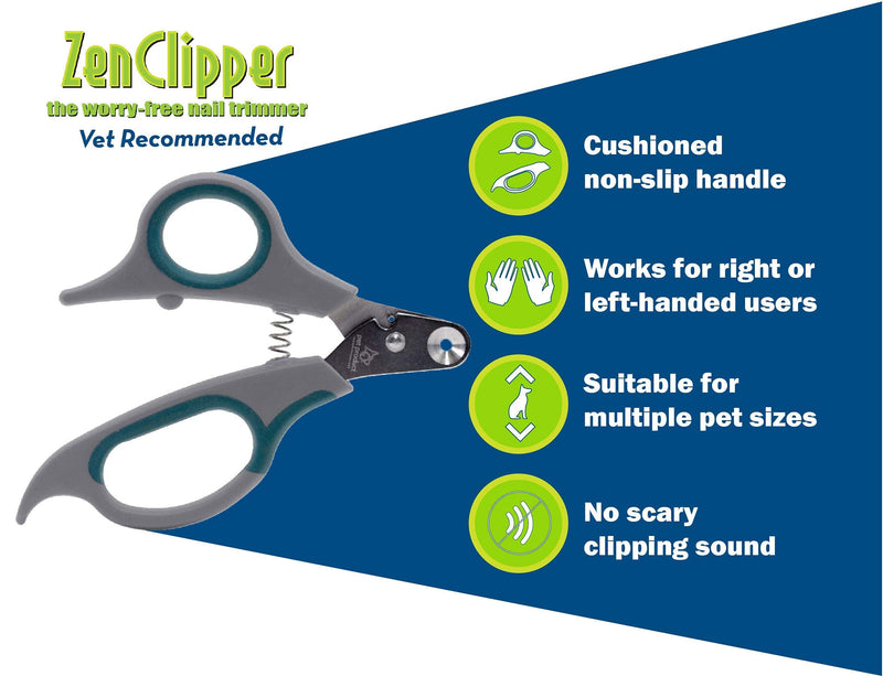 Zen Clipper Pet Nail Clippers – The Worry-Free Grooming Nail Clippers, Avoid Painful Overcutting – Stress, Injury-Free Nail Cutting and Grooming – Unique Blade Clips The Tip Not The Quick Medium - 3mm hole - PawsPlanet Australia