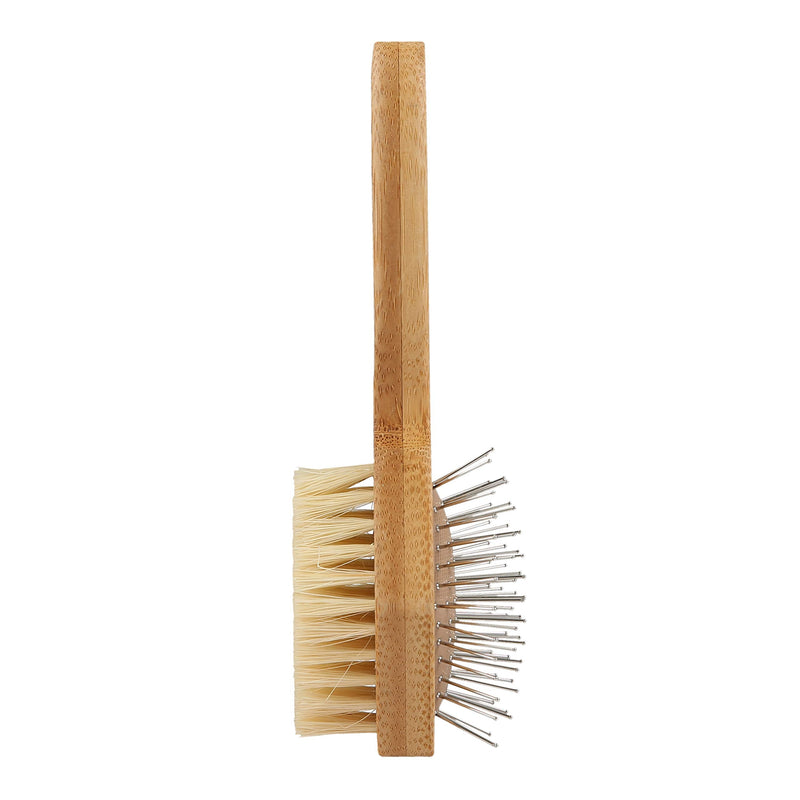Burt's Bees for Cats 2-in-1 Double-Sided Needle and Bristle Brush for Cats | One side of the cat brush removes loose fur and prevents tangles Cat brush is ideal for everyday use - PawsPlanet Australia