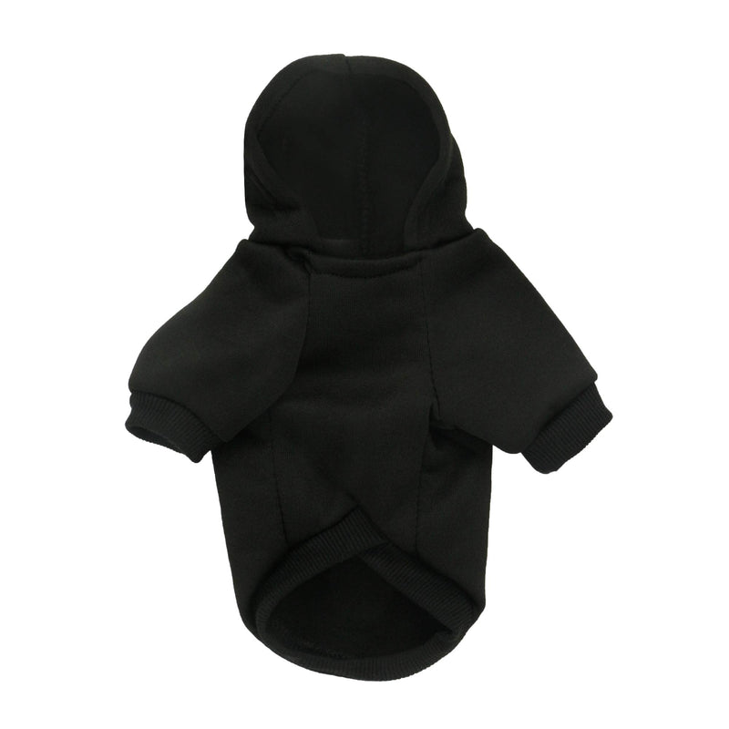 YAODHAOD Dog Hoodie, Solid Color Spring and Autumn Casual Sports Hoodie for Kittens and Puppies S:Chest Girth:10" BLACK - PawsPlanet Australia