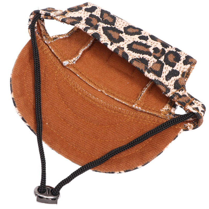 [Australia] - VORCOOL Dog Hat Baseball Cap with Ear Holes for Small Dogs - Size S (Leopard Print) 