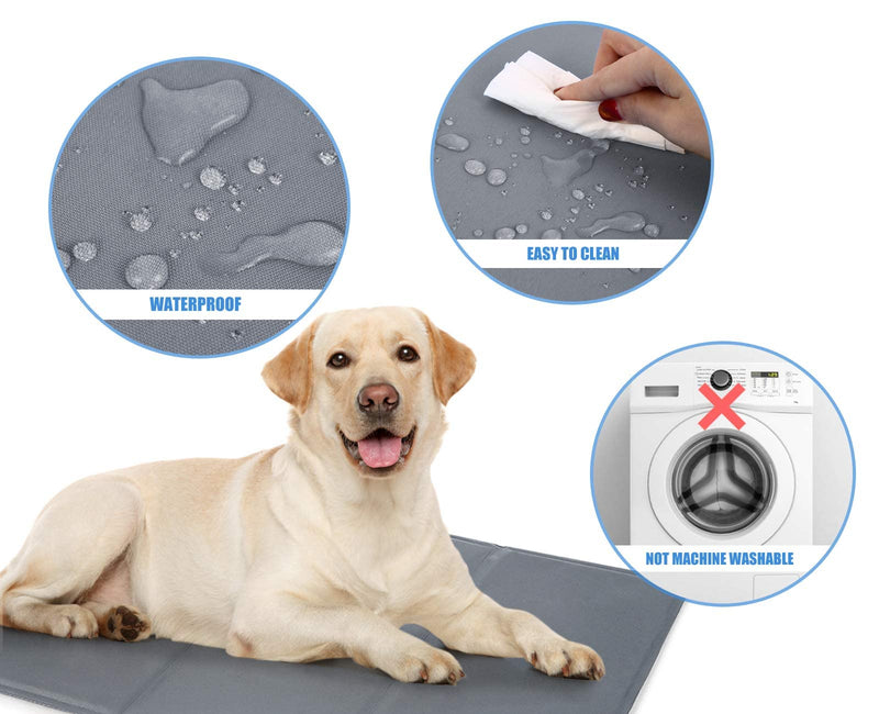 pecute Dog Cooling Mat, Durable Pet Cool Mat Non-Toxic Gel Self Cooling Pad, Great for Dogs Cats in Hot Summer (XL, Grey) - PawsPlanet Australia