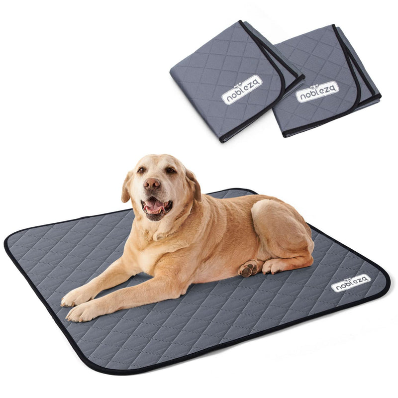 Nobleza 2 x washable puppy pads, training pads for dogs, reusable, quick-absorbing mats with waterproof, non-slip base, size L (81 x 72 cm) - PawsPlanet Australia