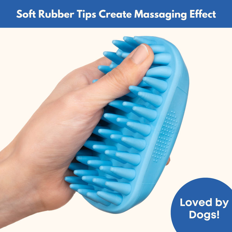 Freshly Bailey Rubber Dog Bath Brush - Silicone Pet Wash & Massage Brush - Perfect for Bathing, Massaging, & Deshedding - Use Wet or Dry, De-shed or Use it to Lather Shampoo For Deeper Clean - Loved by Dogs & Pet Parents - PawsPlanet Australia