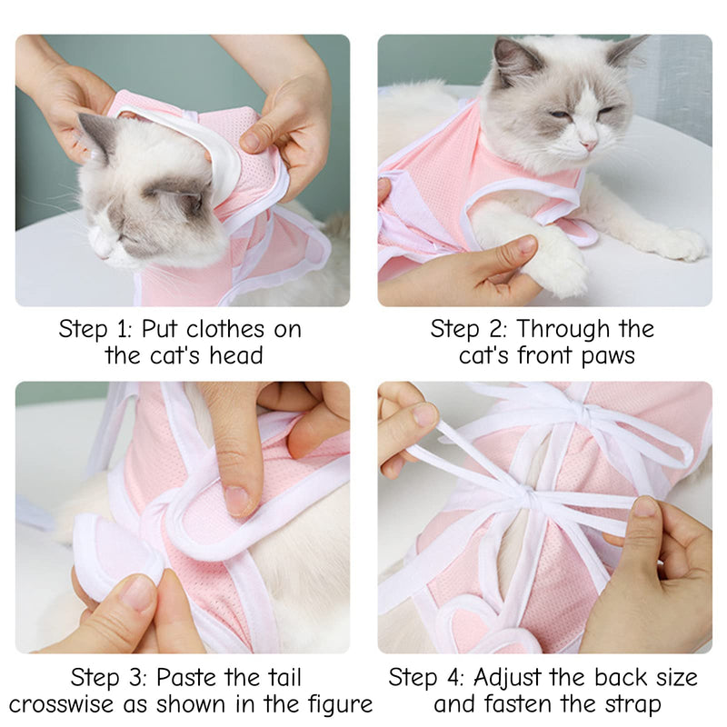 URROMA 1 PC Cat Recovery Suit Cat Wound Surgery E-Collar Alternative for Cats Dogs Post Surgery for Cats Pets S - PawsPlanet Australia