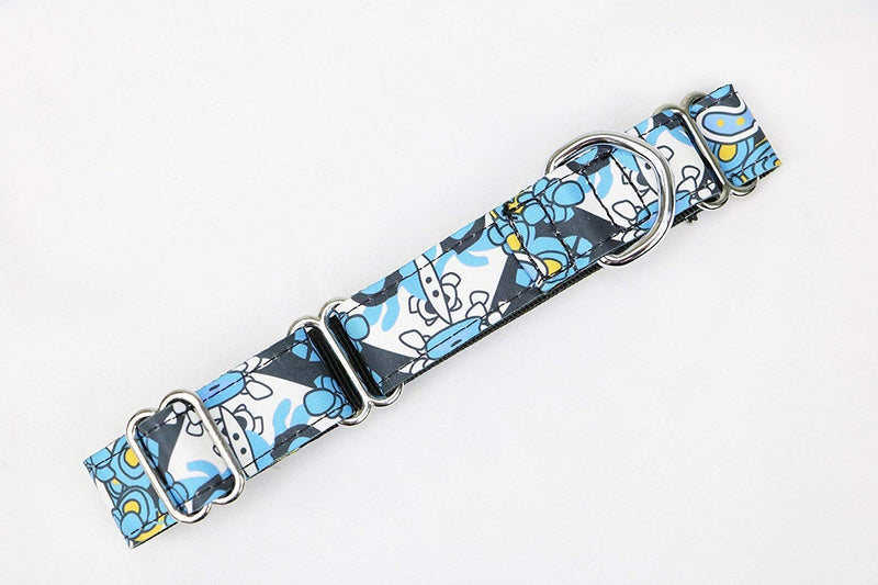 NEW Personalized Fabric Super Strong Durable Reef Dog Collar Martingale Collar Medium to Large Dog 3.75cm Wide Necklace - PawsPlanet Australia