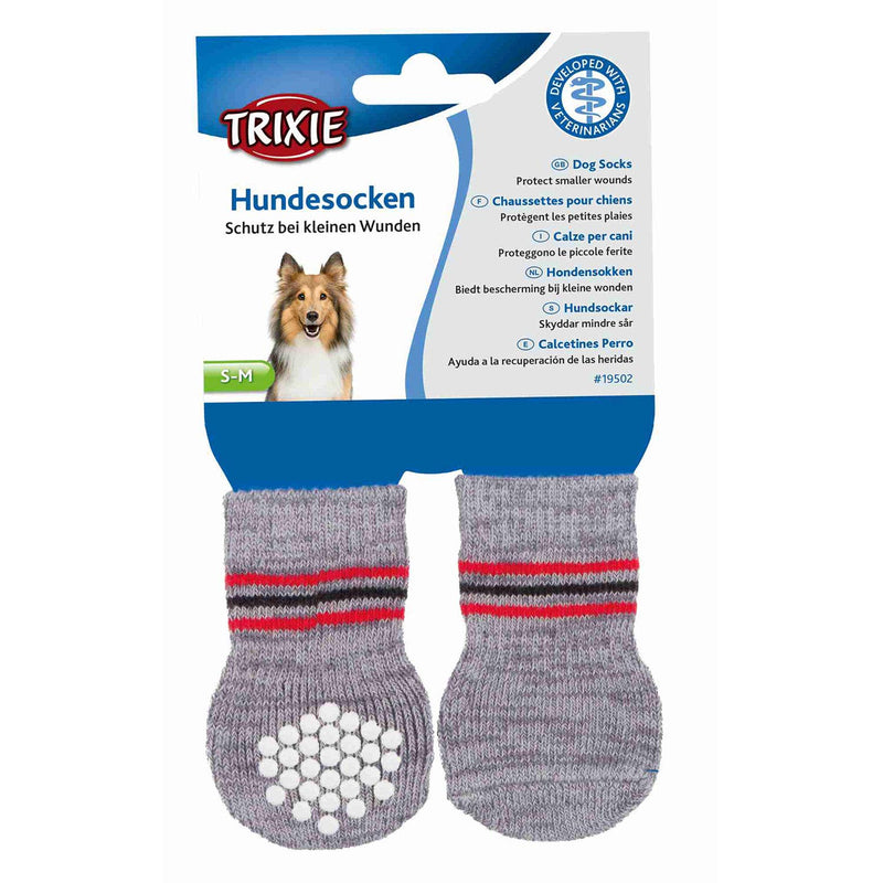 Trixie Anti-Slip Dog Socks, XS-S, Grey XS-Small - PawsPlanet Australia