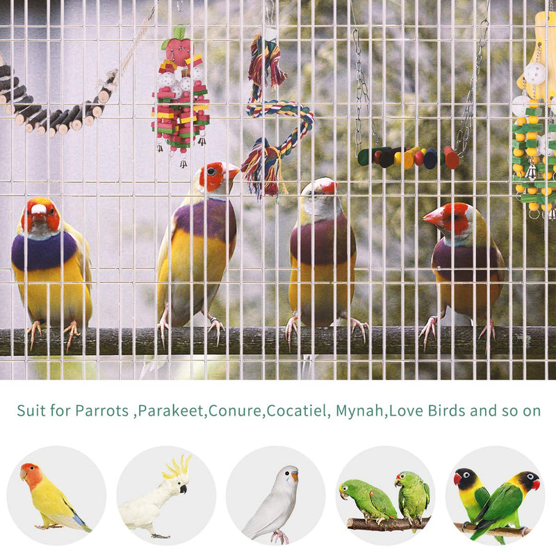 Bird Parrot Toys Ladders Swing Chewing Toys Hanging Pet Bird Cage Accessories Hammock Swing Toy for Small Parakeets Cockatiels, Lovebirds, Conures, Macaws, Lovebirds, Finches 8 Ladders - PawsPlanet Australia