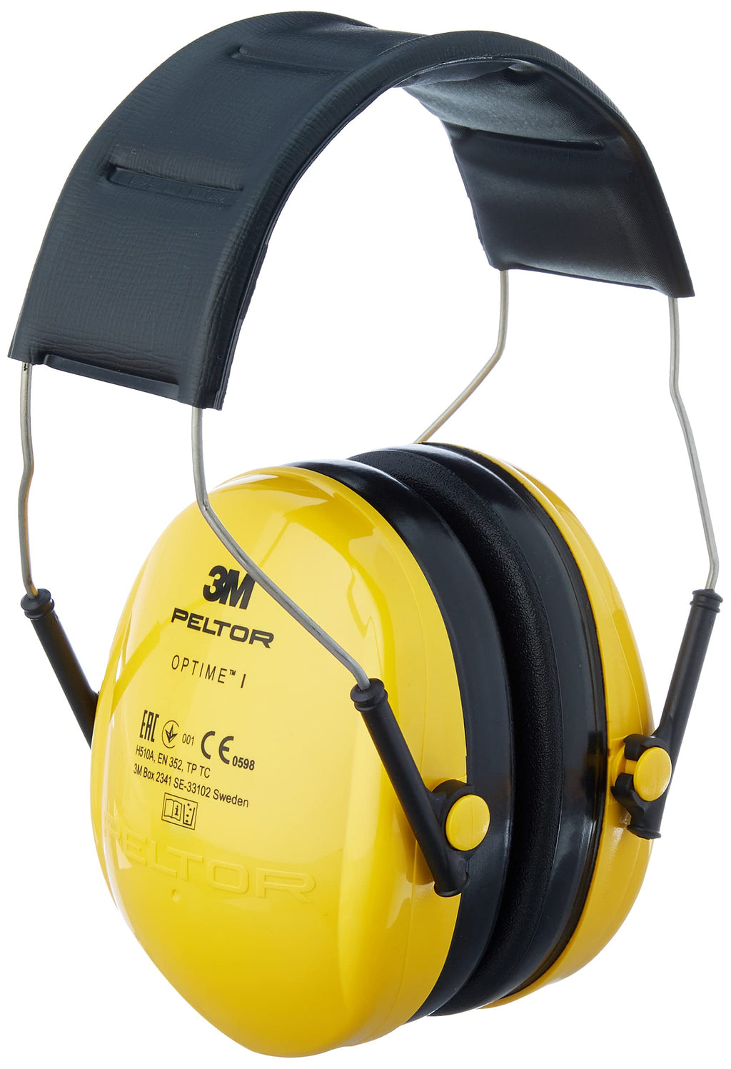3M Peltor Optime I earmuffs H510A, lightweight hearing protection with soft cushions, hearing protection against noise levels in the range of 87-98 dB (SNR 27dB), yellow, pack of 1 (packaging may vary), 25 - PawsPlanet Australia