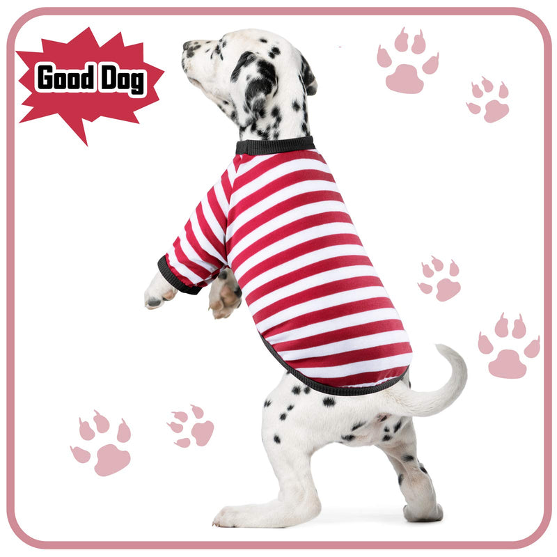 URATOT 9 Pieces Dog Striped T-Shirt Colorful Dog Shirt Pet Breathable Striped Outfits Puppy T-Shirts Apparel for Dog Cat Boy and Girl Pet Puppy Sweatshirt for Small Medium Large Dog Cat (M) - PawsPlanet Australia