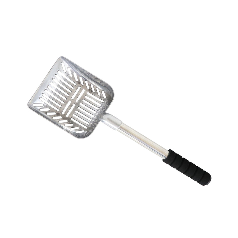 Brask Pet Cat Litter Scoop – Large Sized 2 in 1 Sifter and Scoop – Long Handled Litter Box Scooper – Aluminum Metal with Soft Grip Handle - PawsPlanet Australia