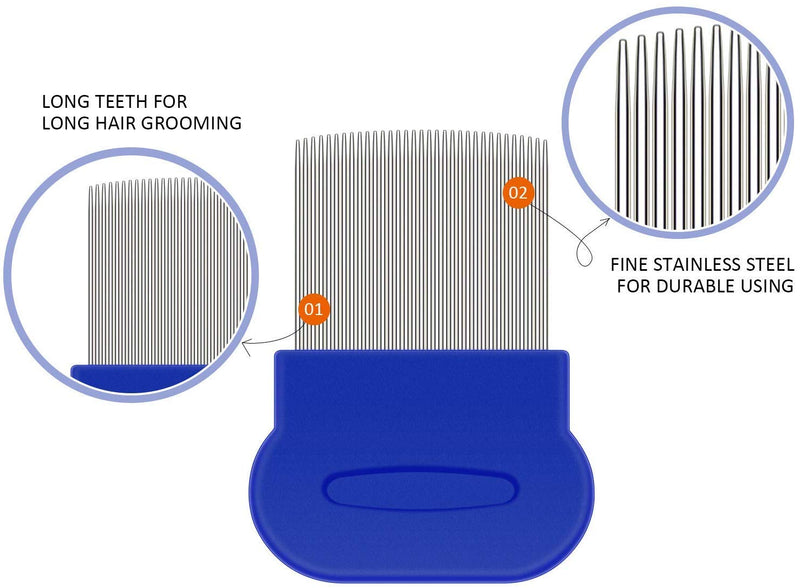 6 Pieces Flea Comb for Cats Dogs Lice Combs Fine Tooth Comb Grooming Set Remove Float Hair Tear Marks Tick Removal Tool - PawsPlanet Australia