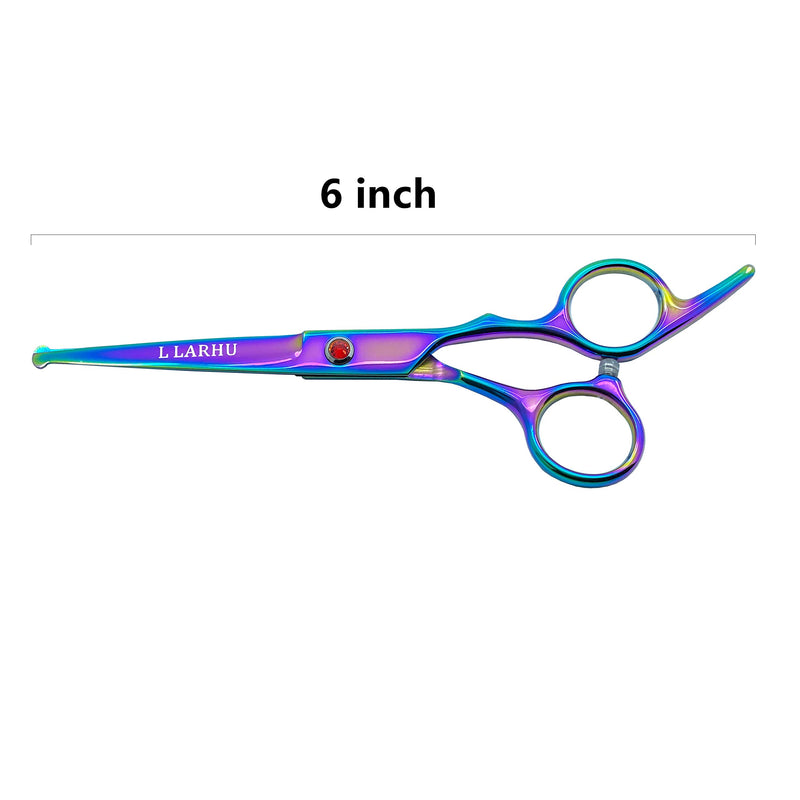 Professional Dog Grooming Scissors, L LARHU Safety Round Tip Dog Scissors For Dogs And Cats, 6 Inch Length Pet Grooming tools - PawsPlanet Australia