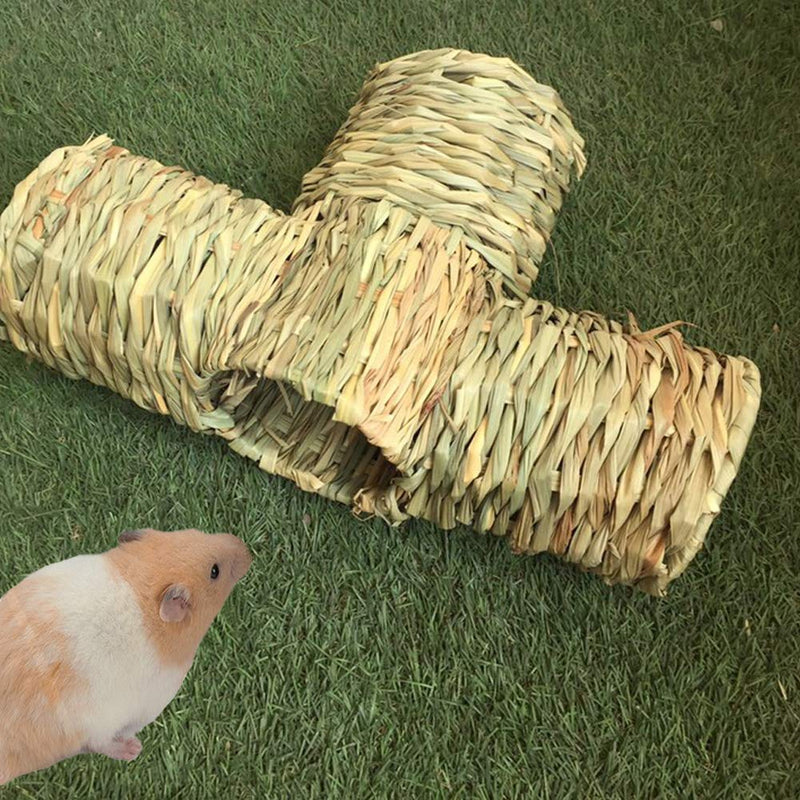 [Australia] - Nature's Hideaway Grass Tunnel Toy,Straw House with Open Entrance, Lightweight, Durable Home for Pocket Pets,Suitable for Rats, Mice, Hamster, Ferrets and Gerbils 