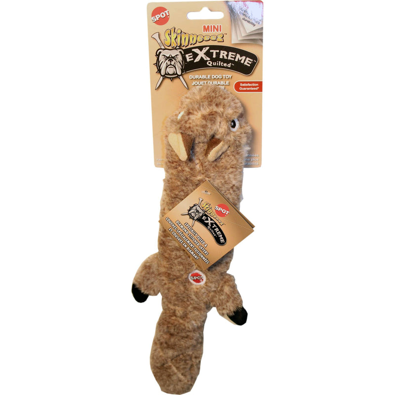 [Australia] - SPOT Ethical Pets Squirrel Mini Skinneeez Extreme Stuffingless Quilted Dog Toy, 14" 