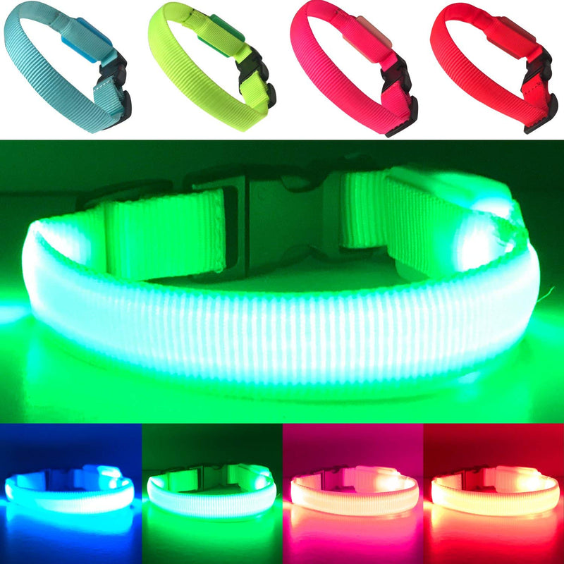 EXPERSOL LED Dog Collar Super Bright Battery Operated Increased Visibility and Safety 4 Colours (X-Small Green) - PawsPlanet Australia