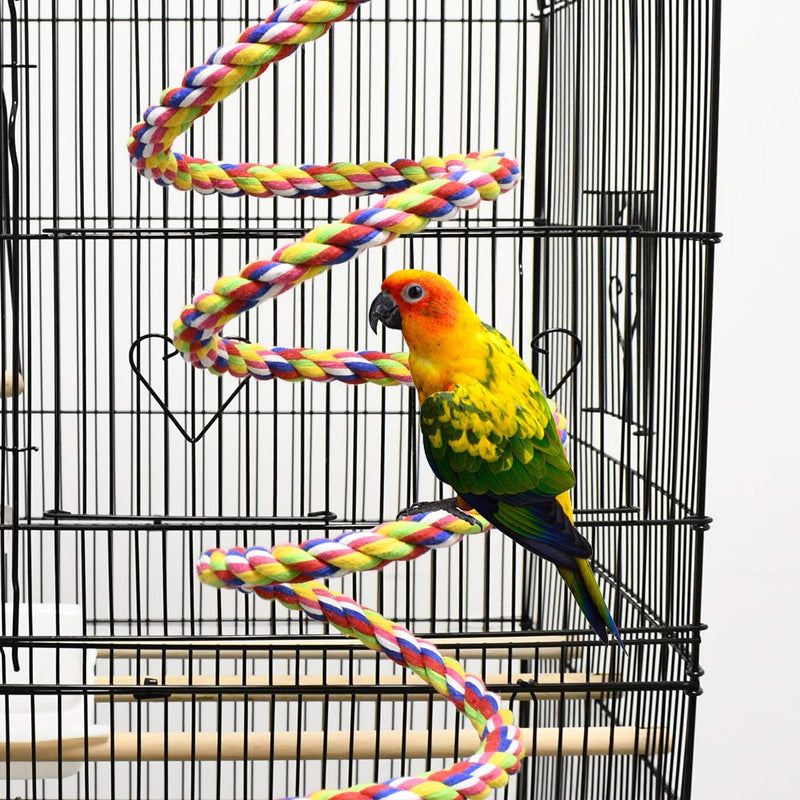 ASOCEA Bird Rope Bungee Toy With Bell Cotton Parrot Spiral Swing Climbing Cage Standing Perch for Birds Budgies Parakeets - PawsPlanet Australia