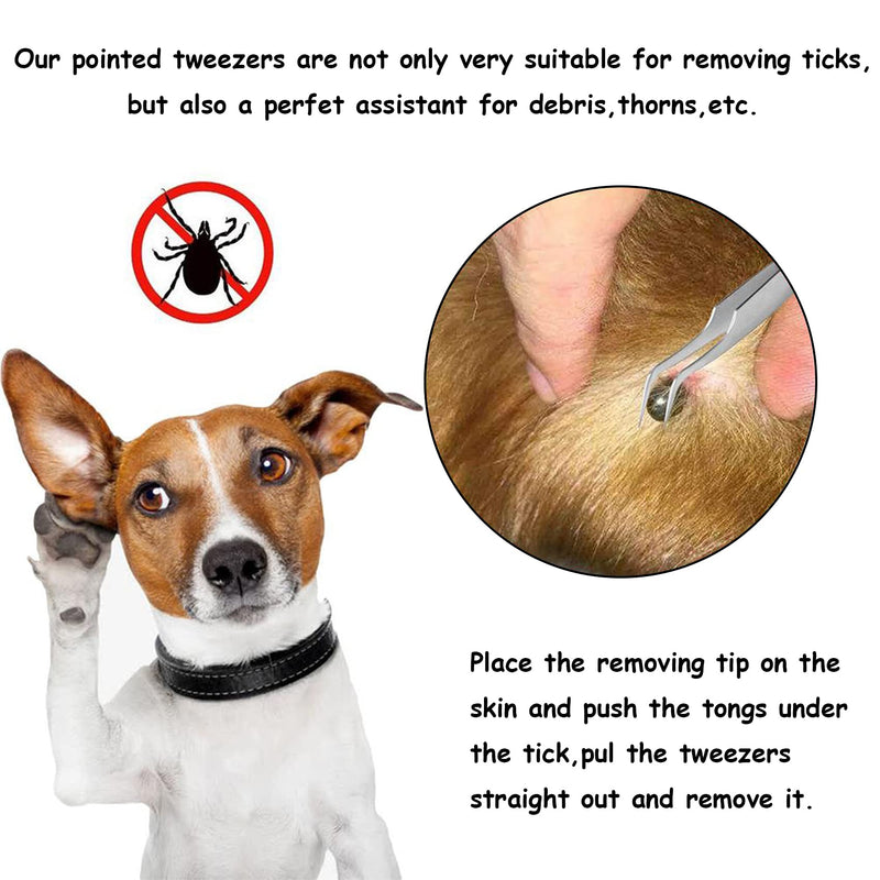 EasyULT Tick Remover, 2 in 1 Tick Removal Tool Stainless Steel, Stainless Steel Tick Remover for Dogs Cats Horses, Iron Box, Safe Tick Remover for Pet - Black - PawsPlanet Australia