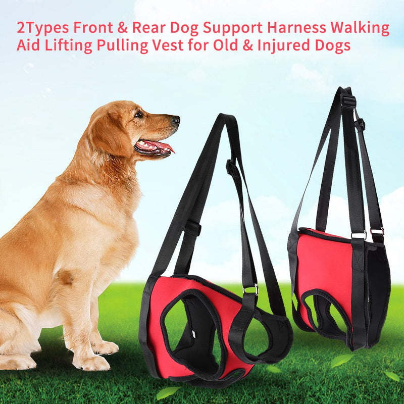 GLOGLOW 2 Types Front & Rear Dog Support Harness, Reusable Walking Aid Support Lifting Pulling Vest for Old & Injured Dogs (Hind Leg M) Rear Leg M - PawsPlanet Australia