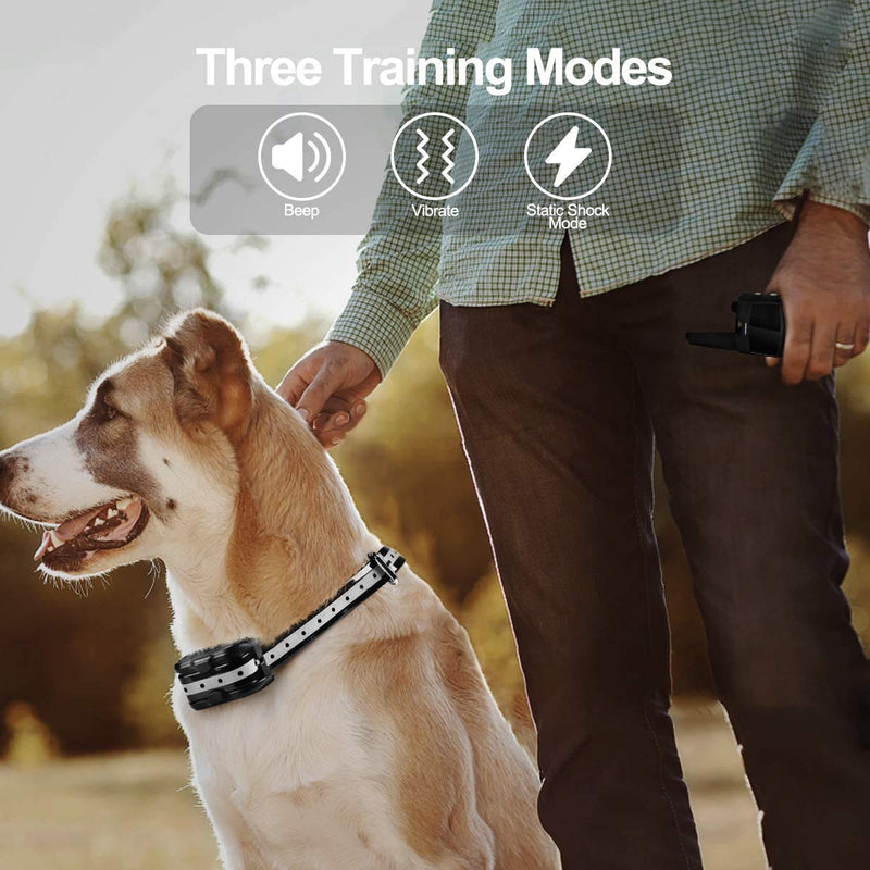 CLEEBOURG Dog Training Collar, Remote Dog Shock Collar Rechargeable Bark Collar with Three Training Modes, Vibration, Shock, Beep, Adjustable Collar Strap for Small Medium Large Dog - PawsPlanet Australia