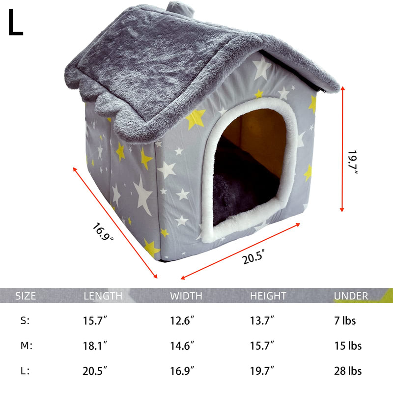 KUDES Cat and Small Dog House Kennel Foldable Pet Bed Tent, Indoor Enclosed Warm Plush Sleeping Nest Cat Basket Puppy Cave Sofa with Removable Cushion Travel Pet Accessories L(for pets under 30.9lb.) - PawsPlanet Australia