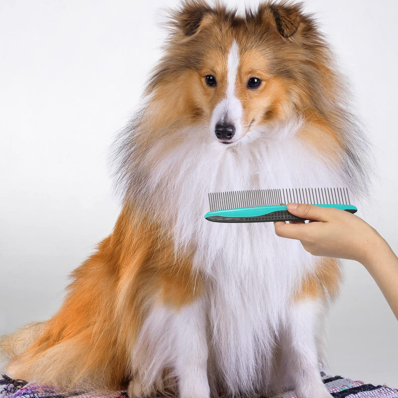 Stainless Steel Pet Comb Pet Grooming Comb Cat Grooming Tool Rounded Teeth Dog Comb Shedding Comb Cat Dog Comb Clean Lice, Tangles, Knots, Crust, Dirt - PawsPlanet Australia