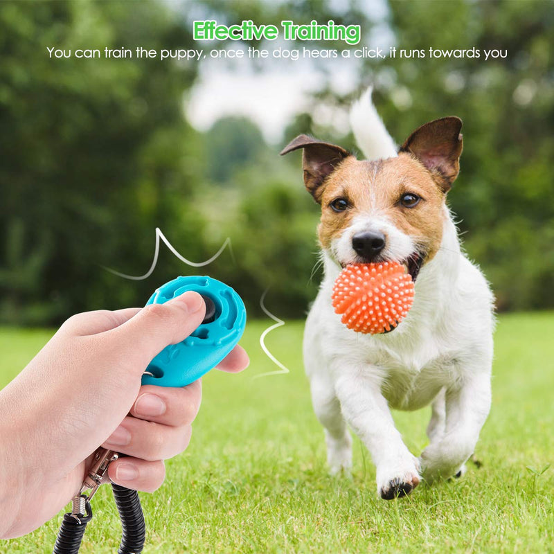 HKDGYHON Dog Training Clicker, Pet Training Clickers with Wrist Strap for Dogs Cats Puppy Birds Horses Birds Black/Blue - PawsPlanet Australia