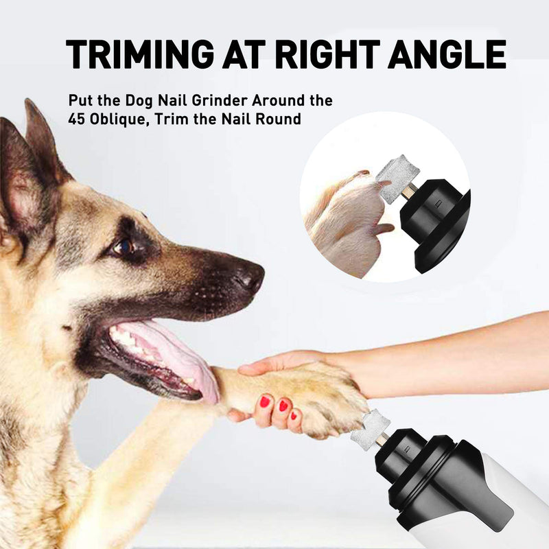 Catalpa Rechargeable Electric Dog Nail Grinder |Clipper|Trimmer|File with Quiet 2-Speed Motor & 3 Ports Best for Professional Paws Grooming & Smoothing for Small|Medium|Large DogICat|Pet|Bird Painless - PawsPlanet Australia