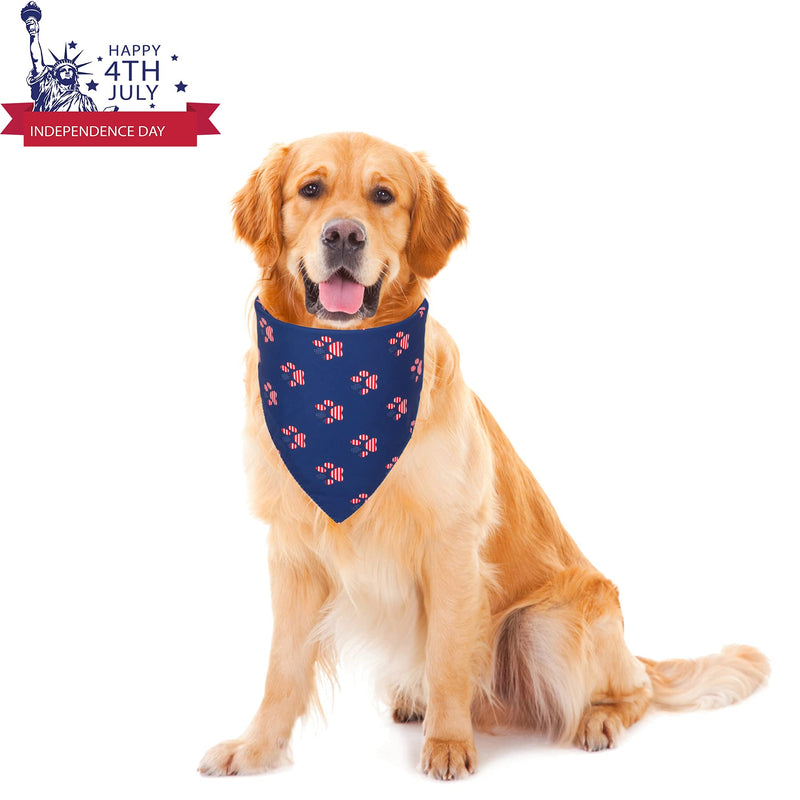 American US Flag Dog Bandana 4th of July Dog Bandanas Reversible Triangle Bibs Scarf for Small Medium Large Dogs (Style 1) Style 1 - PawsPlanet Australia