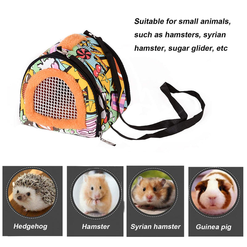 Tfwadmx Hamster Carrier Bag,Small Animal Portable Outgoing Travel Bag Breathable Cotton Nest Warm Hideout with Shoulder Strap Leash Chew Toy for Sugar Glider Hedgehog Rat Squirrel. - PawsPlanet Australia