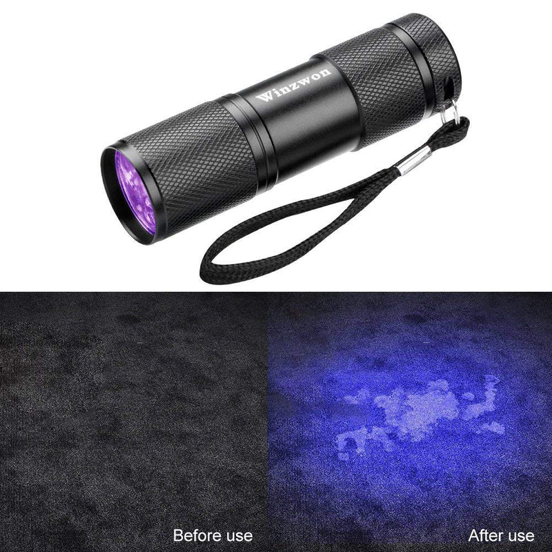 Winzwon UV Torch UV Flashlight Ultraviolet Torch Black Light Flashlight for Pet Urine and Stain Detector, 3 AAA Batteries Include 1 Pack - PawsPlanet Australia