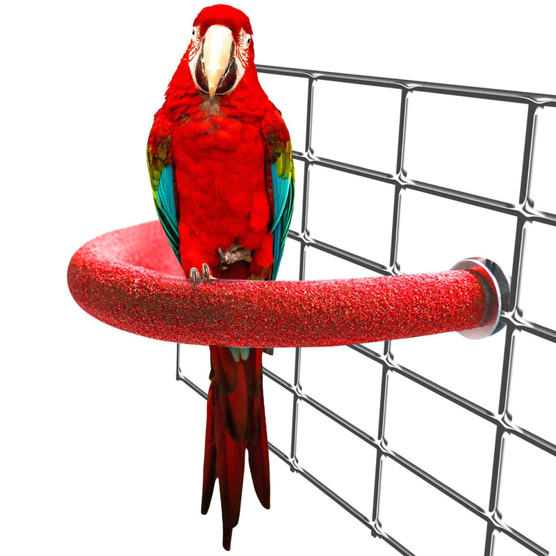 U Shape Bird Perch Stand Toy, Parrot Perches Stand Wood Parrot Stand Platform Colorful Sand Paw Grinding Stick Cage Accessories for Cockatiel Conure Budgies Parakeet with 2 Bird Chewing Toys - PawsPlanet Australia
