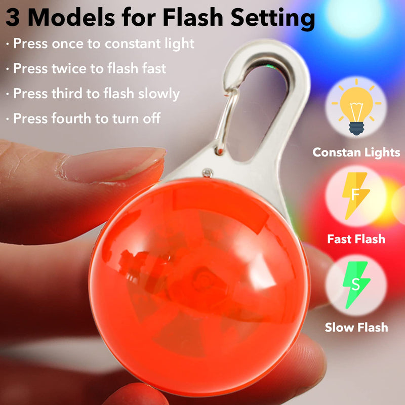 Homeet Dog Safety Flashing Light Clip-On LED Light Pendant Pet Light Collar with 3 Flashing Modes Safety Light for Dog Safety Pack of 3 - PawsPlanet Australia