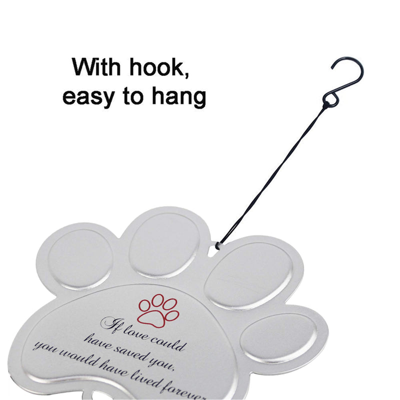 Pet Wind Chimes Gifts Paw Print Dog Memorial Wind Chimes with Heart Pendant - PawsPlanet Australia