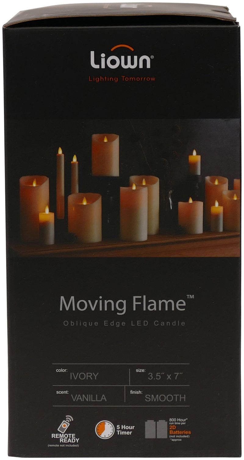 Liown Moving Flame Candle: LED Battery Operated Powered Remote Ready Flameless Candles with Timer (5" Ivory) 5-Inch - PawsPlanet Australia