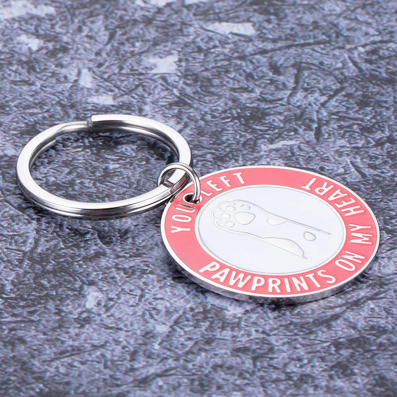 [Australia] - Pet Memorial Gifts Dog Cat Remembrance Keychain Pet Dog Mom Sympathy Cat Loss Gift Keyring for Pet Owner Lover Family Friends Condolence Sentiment Gift Jewelry You Left Paw Prints on My Heart 