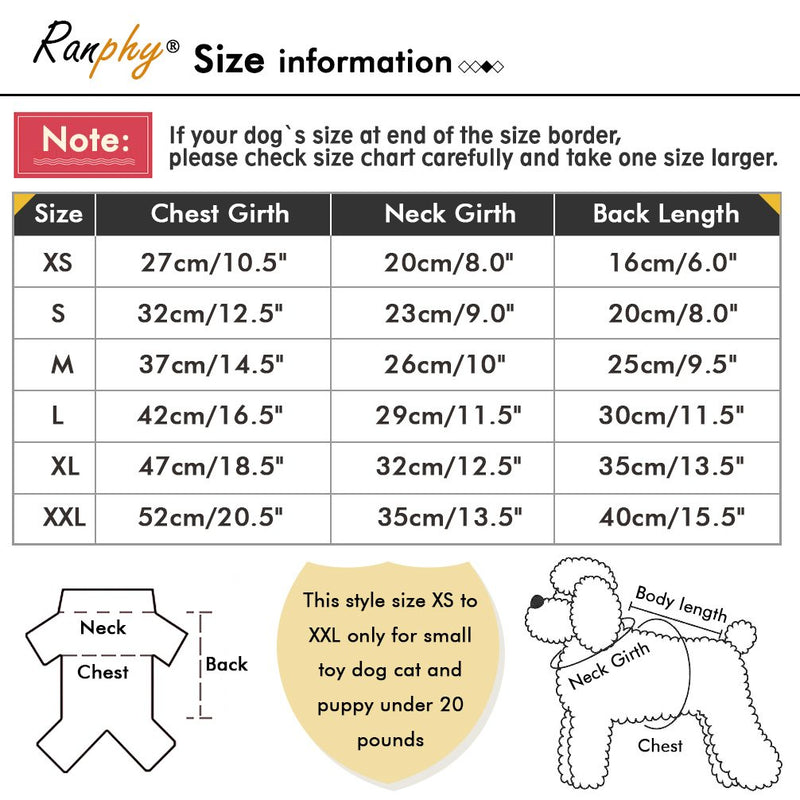 [Australia] - Ranphy Small Dog Stripe Pajamas Comfy Cotton Pet Clothes Puppy Outfit Cat Apparel Doggy Pyjamas PJS Shirt Yorkie Jumpsuit Boys Girls (Size Runs Small One to Two Size Than US Size) M(Neck: 10",Back: 9.5",Chest: 14.5"） Grey 