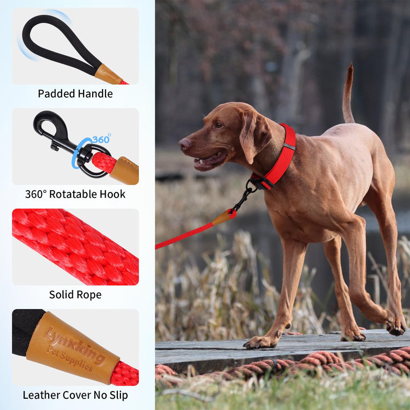 lynxking tow leash for dogs, dog leash, retriever leash, leash for small medium large dogs (grey, carabiner hook-0.9cm x 180cm) grey - PawsPlanet Australia