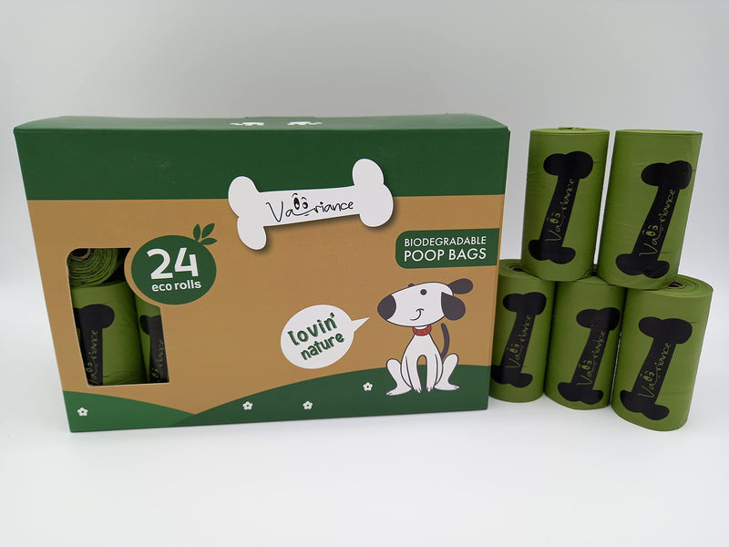 Variance Dog Poo Bags Unscented 24 Rolls (360 Bags) Leak-Proof, Biodegradable Poop Bags - PawsPlanet Australia