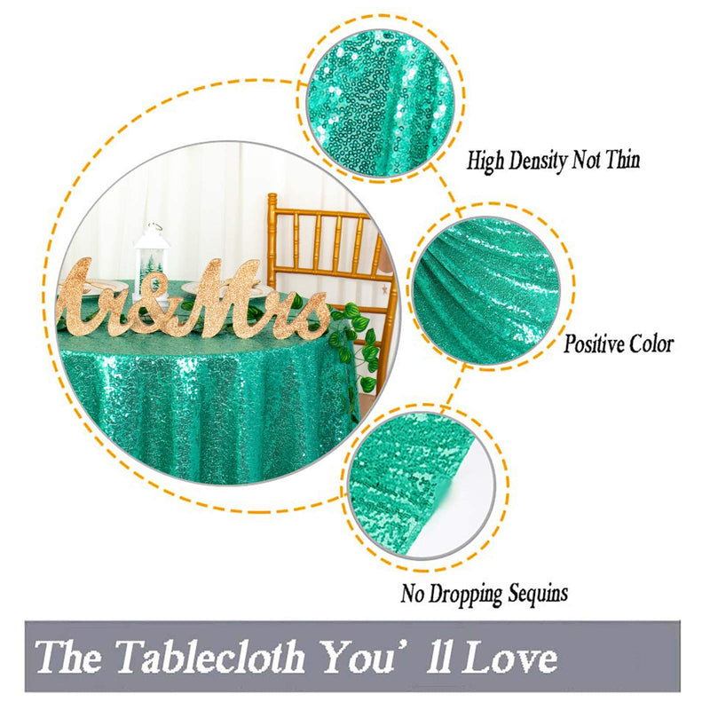 Round Sequin Tablecloth Green 72” Round Sparkly Table Cover Overlay Christmas Green Sequence Fabric Table Cloth Circular Table Linen for Birthday Party Prom Decoration 72-Inch Round - PawsPlanet Australia