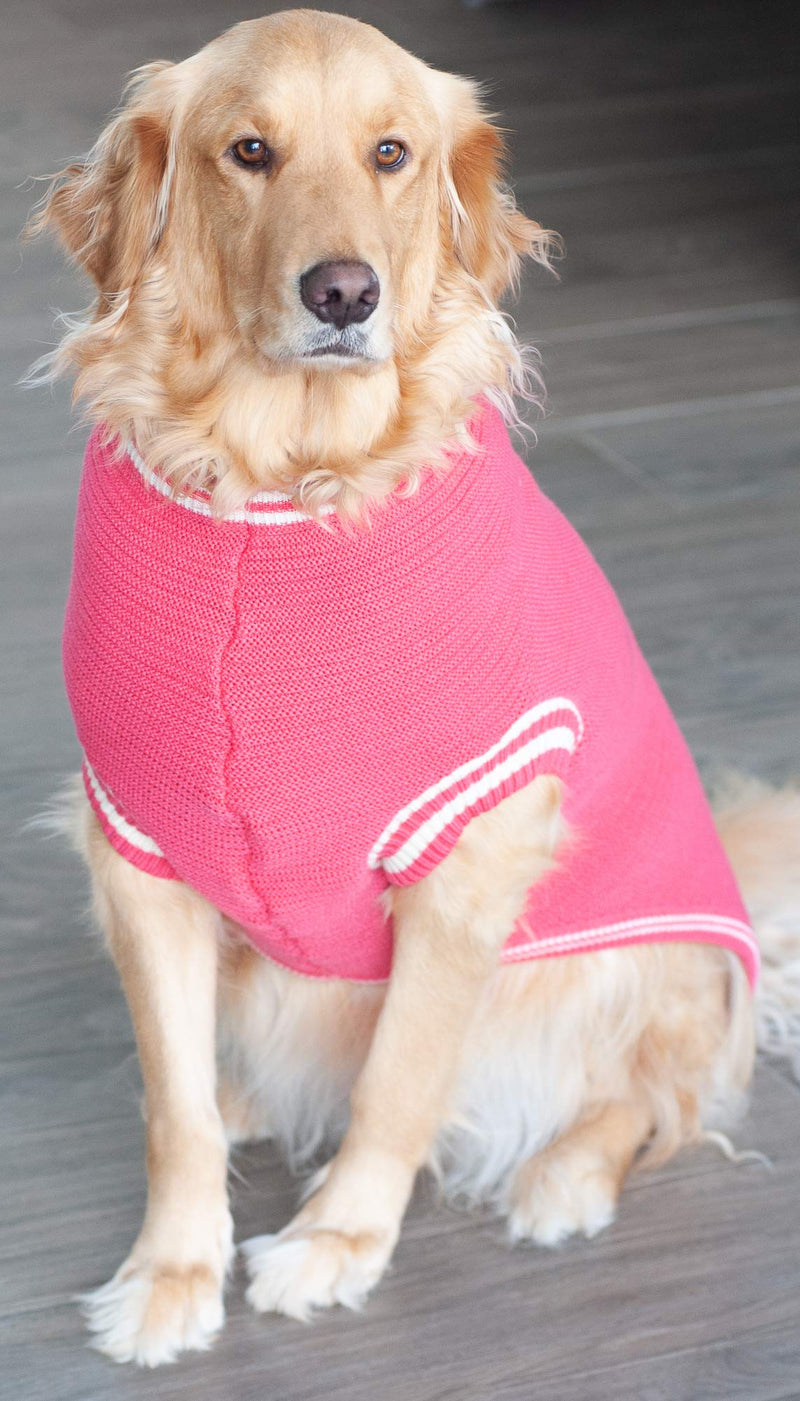 Dog Sweater Knitted, Warm pet Clothes, for Medium and Large Dogs (Medium, Coral) Medium (Chest: 21.2" Length: 18.5") - PawsPlanet Australia