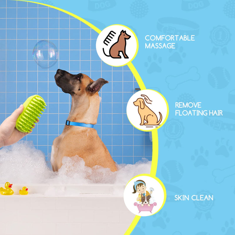 Nobleza 2 pieces dog brush short hair, soft rubber curry comb for dogs and cats with massage effect, dog bath brush, innovative dog brush for gentle grooming - PawsPlanet Australia