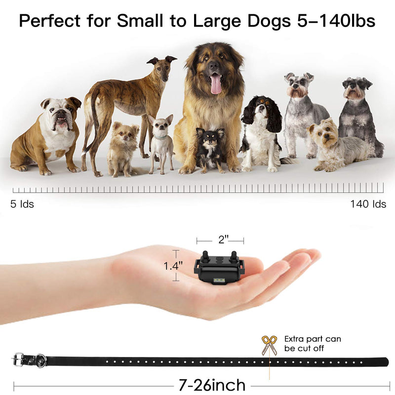 [Australia] - Slopehill Dog Training Collar, Small Size Shock Collar for Small to Large Dogs 5-140lbs, Waterproof and Rechargeable Electric Dog Collar with 2600Ft Remote, Vibration, Beep Shock Modes, Adjustable 