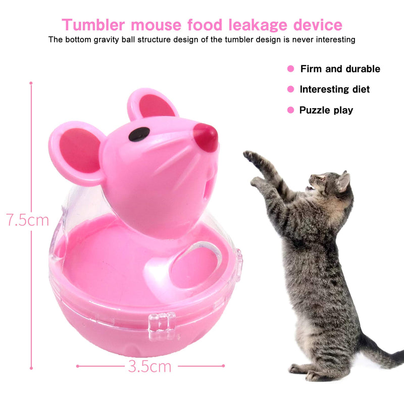 HUOXIG Cat Interactive Toy and Food Dispenser Treat Ball Cat Food Feeder Indoor Outdoor Cat Feeding Toys Transparent Mice Food Tumbler Pet interactive Toy Puzzle Play Toy Kids Toy -2PCS/Set - PawsPlanet Australia