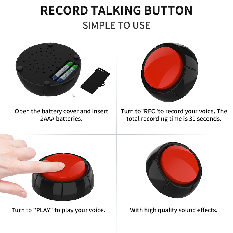 llmiin Set of 5 Dog Buttons for Communication Voice Recording Buttons Dog for Words Talking and Answer Buttons Personalized Sound Answering Buzzer Best Toys for Dog Tranning(Battery Included) - PawsPlanet Australia