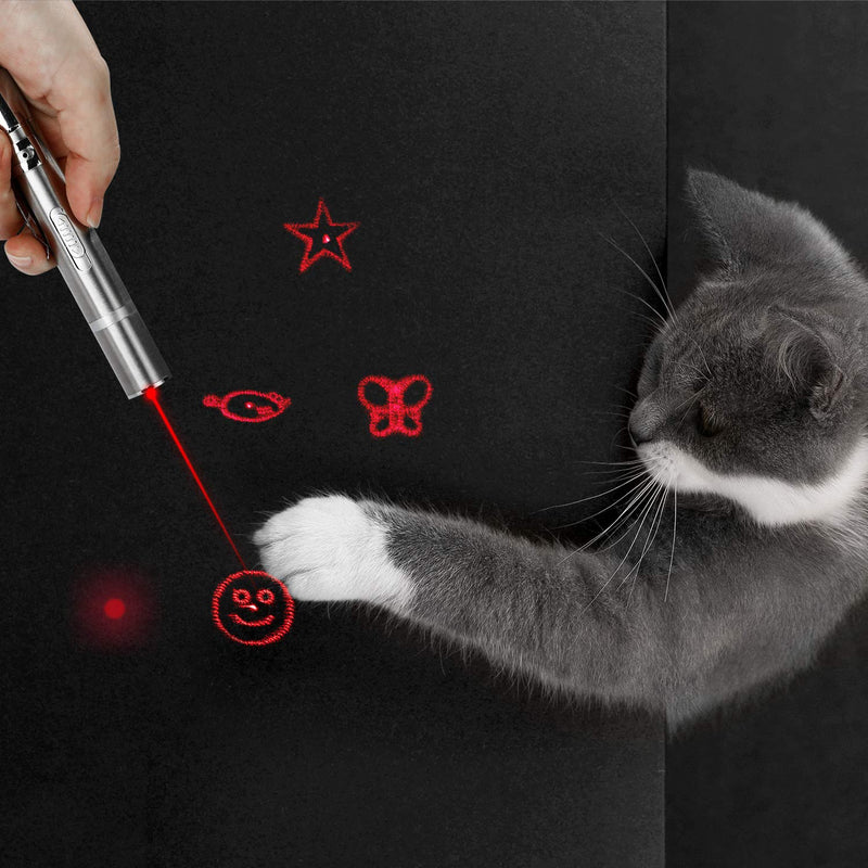 Toozey Cat Toys LED Light Pointer, Interactive Chase Cat Dog Toys, Cat Interactive Toys Wand 3 in 1 Function Cat Chaser Toys, USB Rechargeable - PawsPlanet Australia